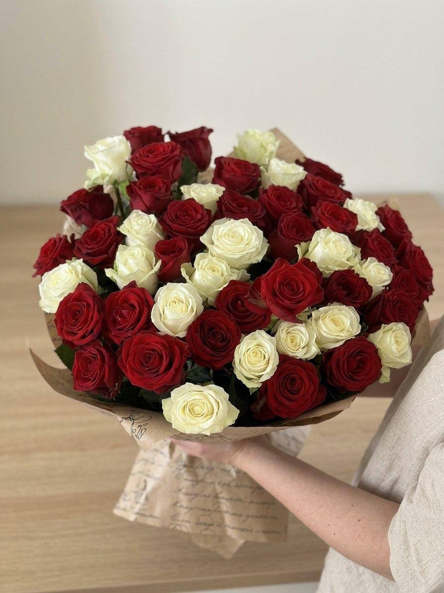 Моно-букет из 25 роз